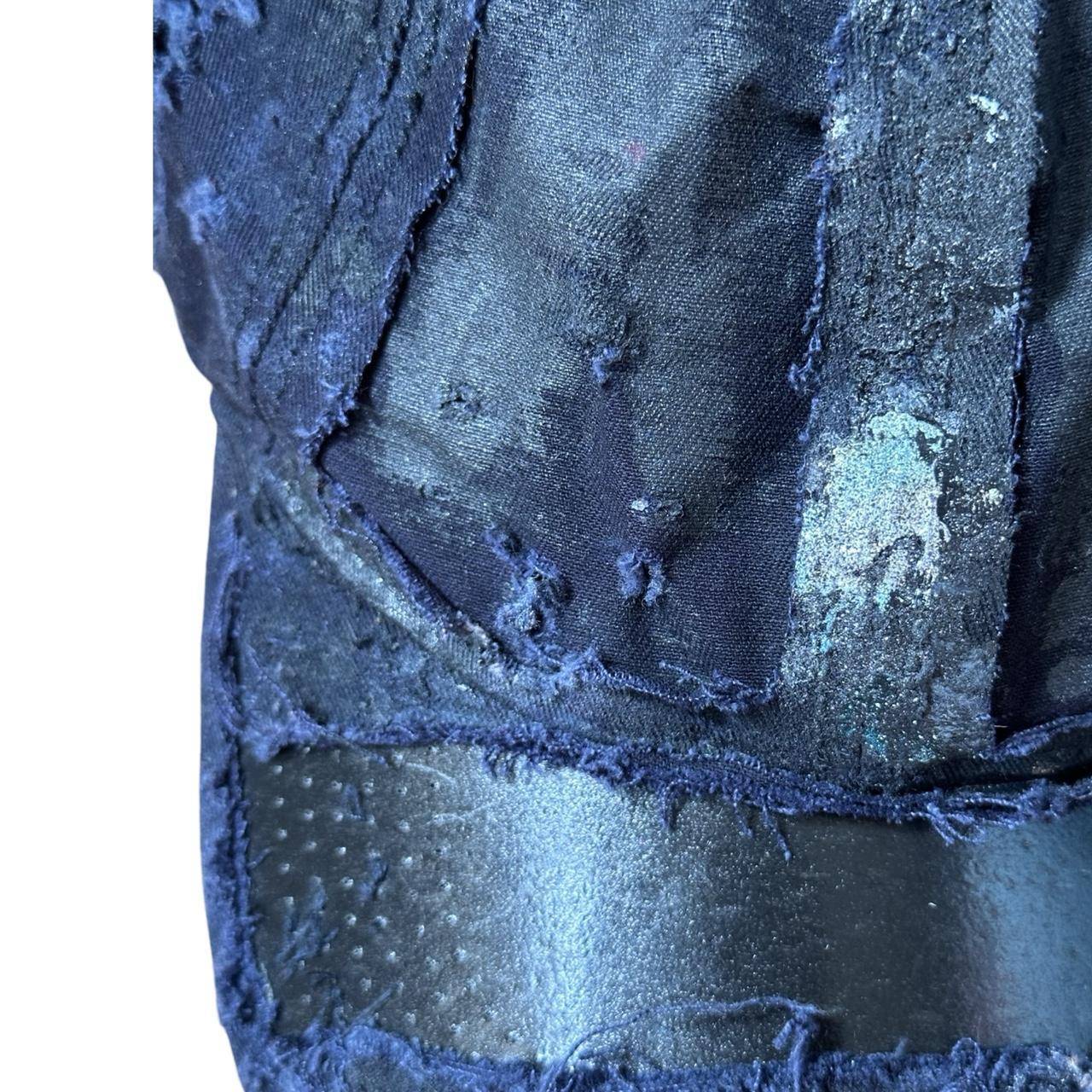 ASTROBOI* 'Theo' Blue Deconstructed Distressed Hat, flat details 2