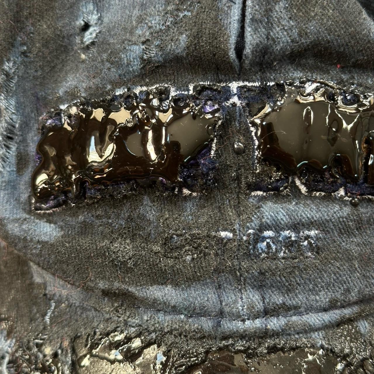 ASTROBOI* ‘Feeling Blue’ NYC Distressed Resin Hat, detail
