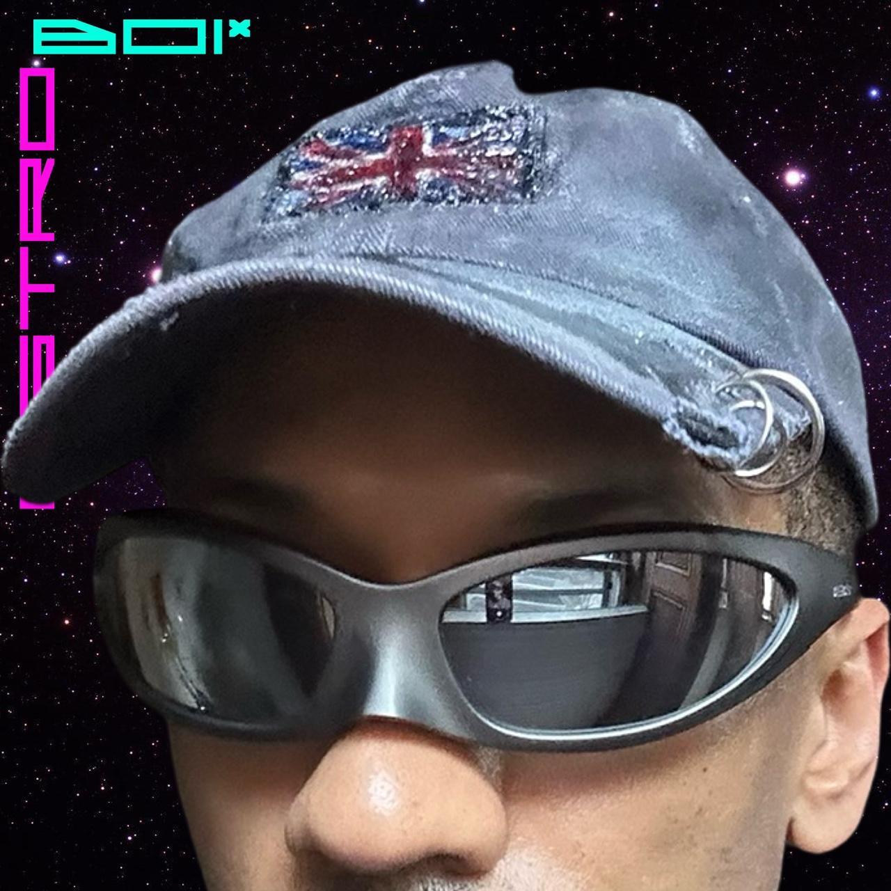 ASTROBOI* 'London Rain' Navy Distressed Union Jack Resin Pierced Hat