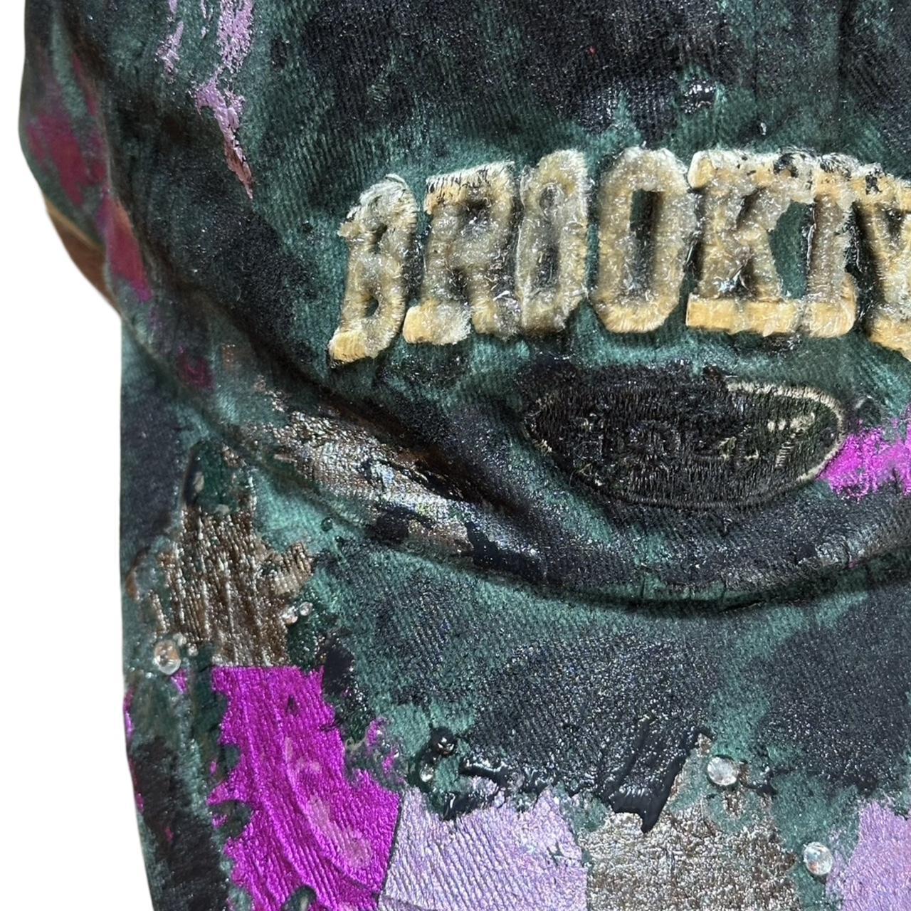 ASTROBOI* 'Paint Slab' Green/Black Distressed Resin Dad Hat - details