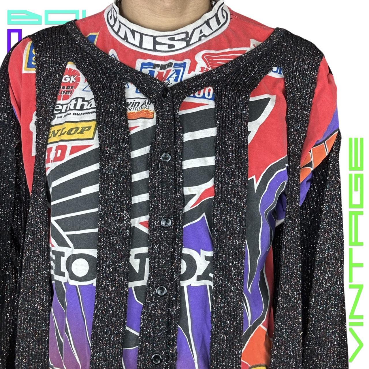 ASTROBOI* MODULAR RAINBOW LUREX CARDIGAN _ BLACK