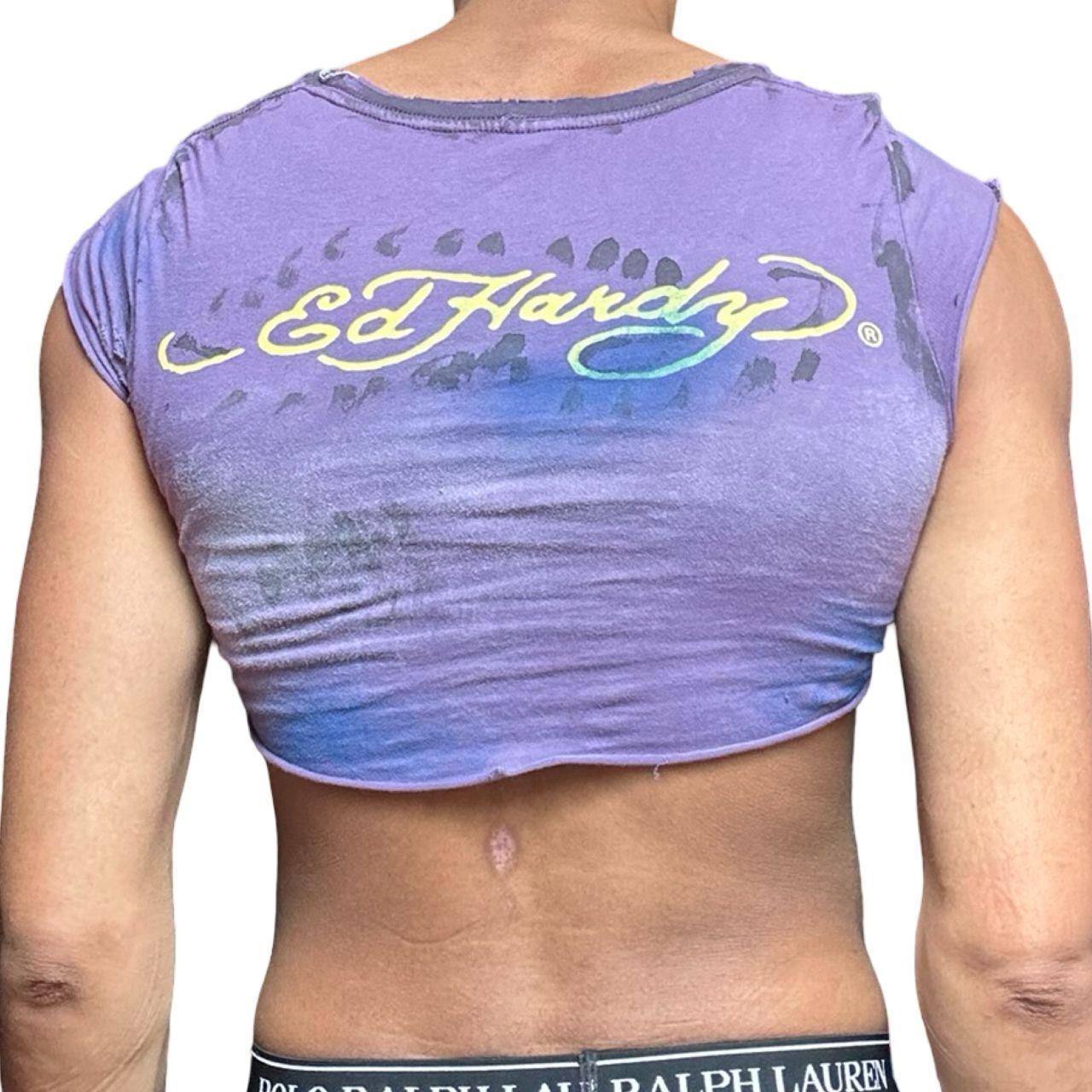 ASTROBOI* x Ed Hardy Purple Twist Crop Top – back 2