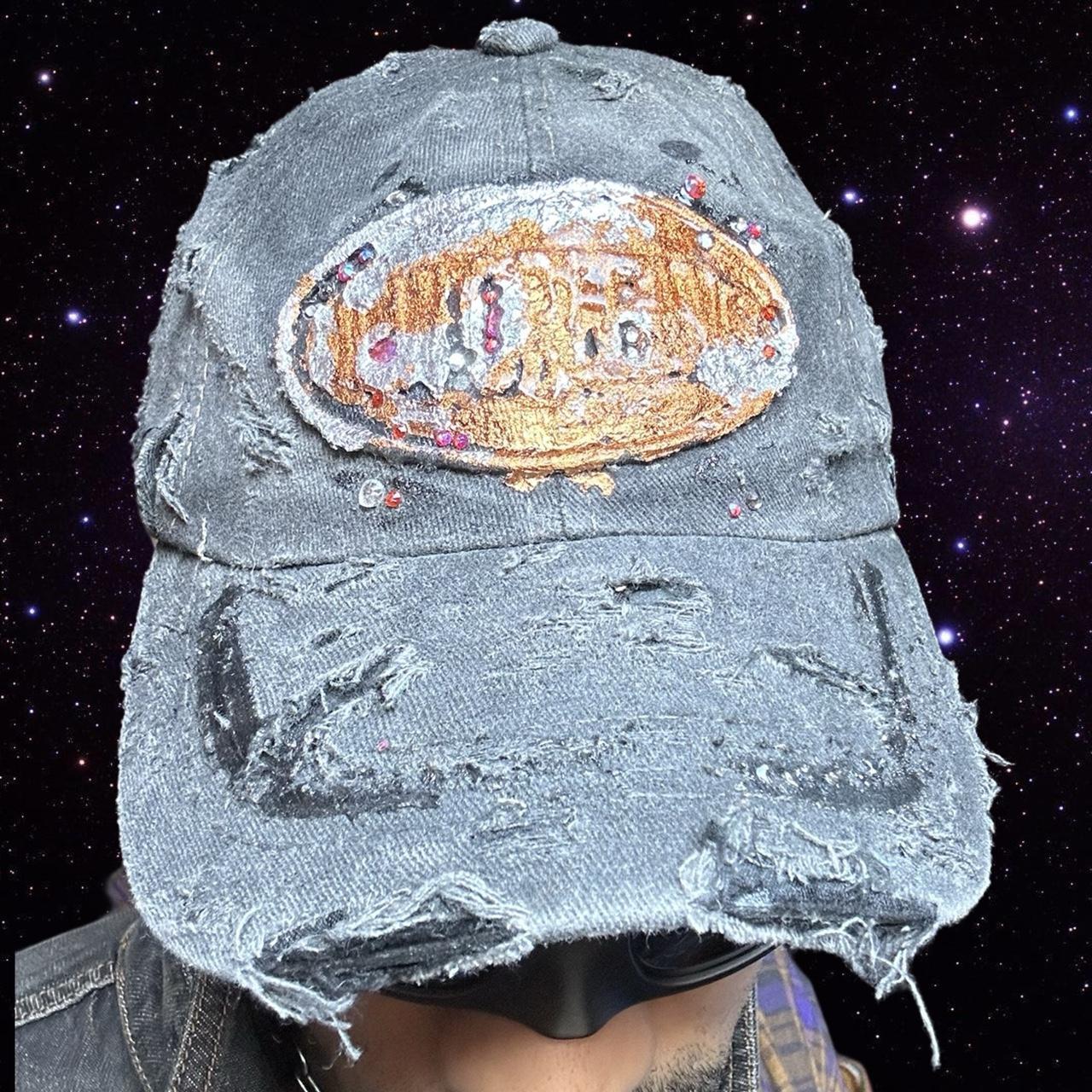 ASTROBOI* 'NOCU' Black Distressed Copper Rhinestone Hat