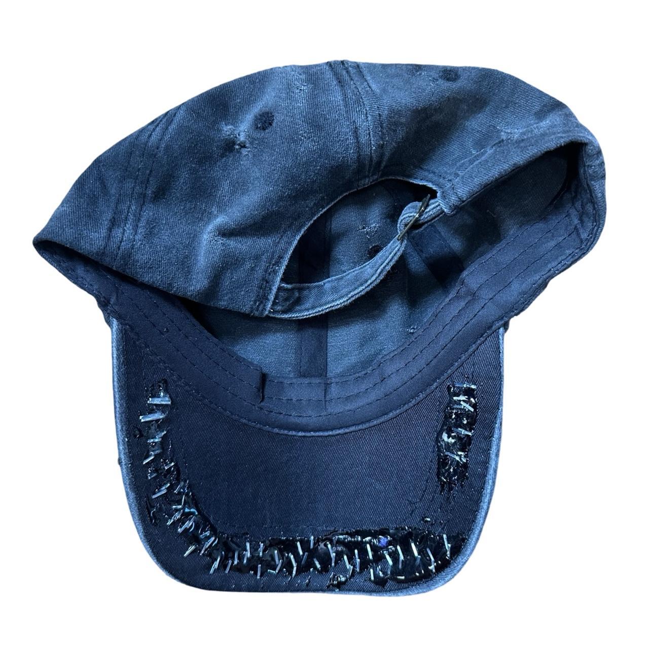 ASTROBOI* 'Stitched Up' Black Stapled Indie Black Resin Hat, flat back