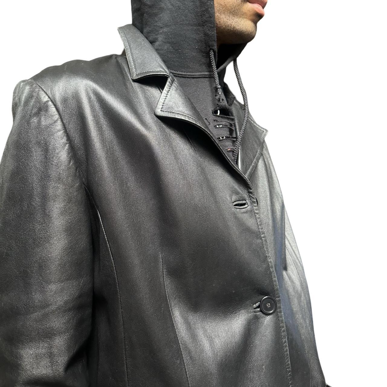 Vintage Marvin Richards Black Long Leather Trench Coat - XL