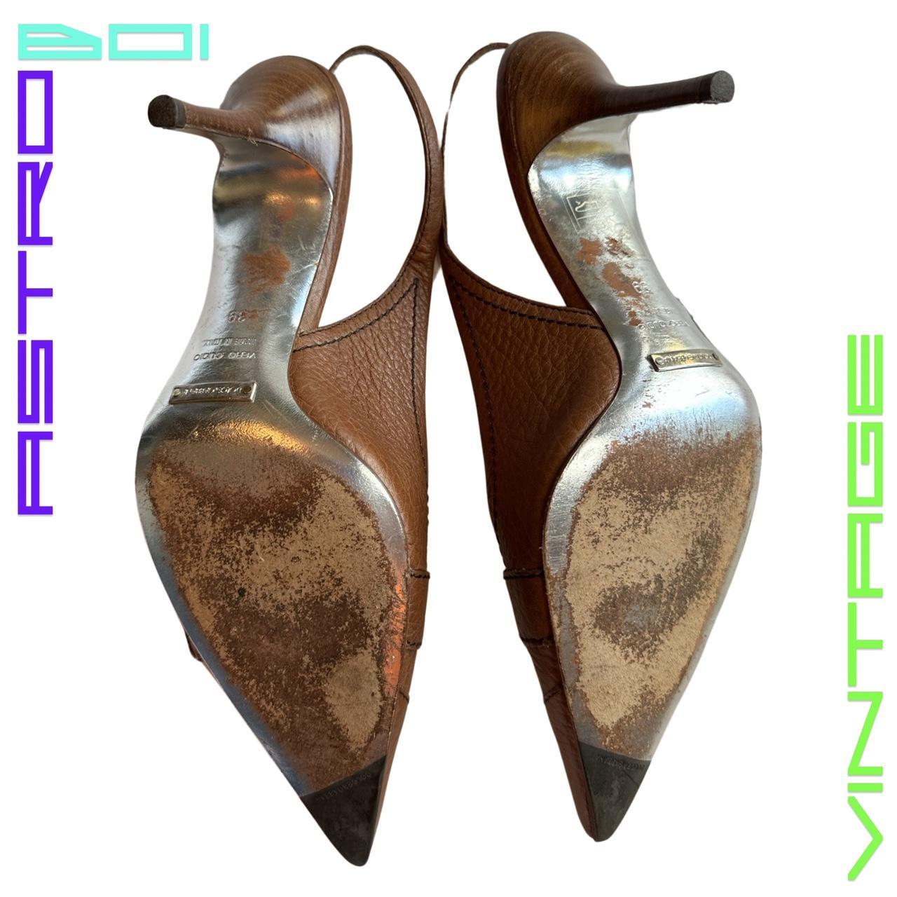 DOLCE & GABBANA LEATHER SLINGBACKS_ BROWN_ 39