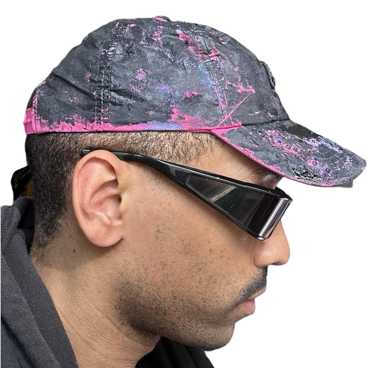 ASTROBOI* x Fila Pink Tar Distressed Rhinestone Hat, right