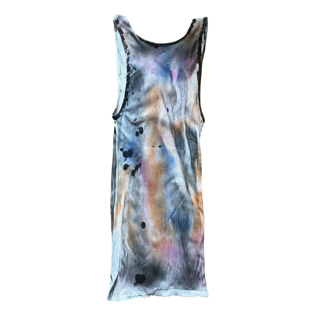 ASTROBOI* x Hanes 'Spectrum' White Graphic Print Multicolored Graffiti Tank Top - flat back