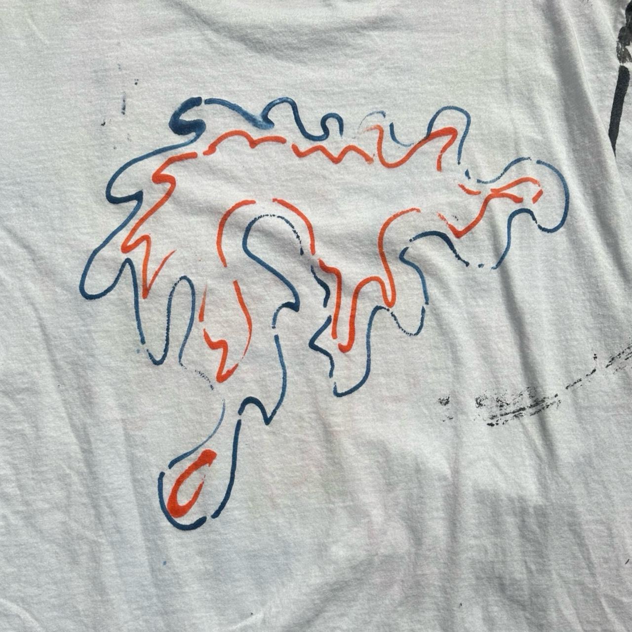 ASTROBOI* 'Pangea' White Painted Graphic T-shirt - flat back detail 2