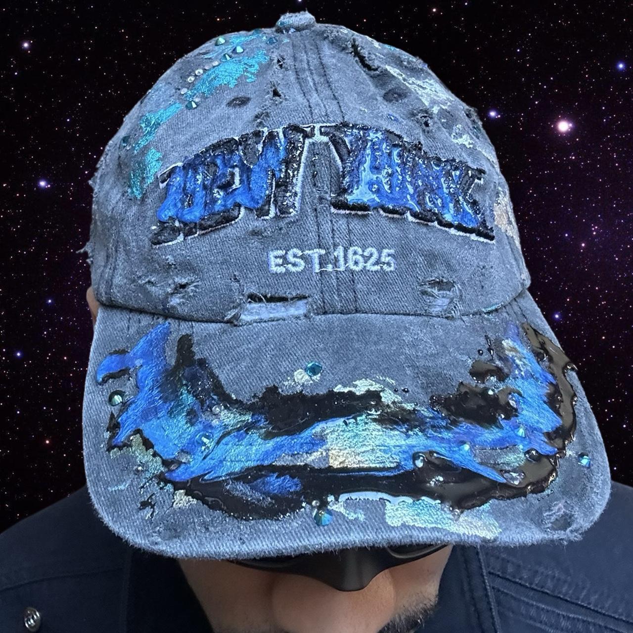 ASTROBOI* 'Plavala' Black Iridescent Painted Rhinestone Resin Hat