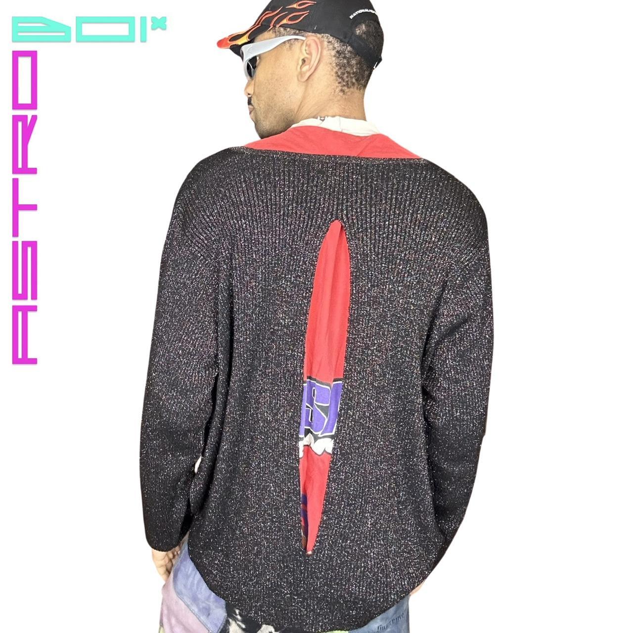 ASTROBOI* MODULAR RAINBOW LUREX CARDIGAN _ BLACK