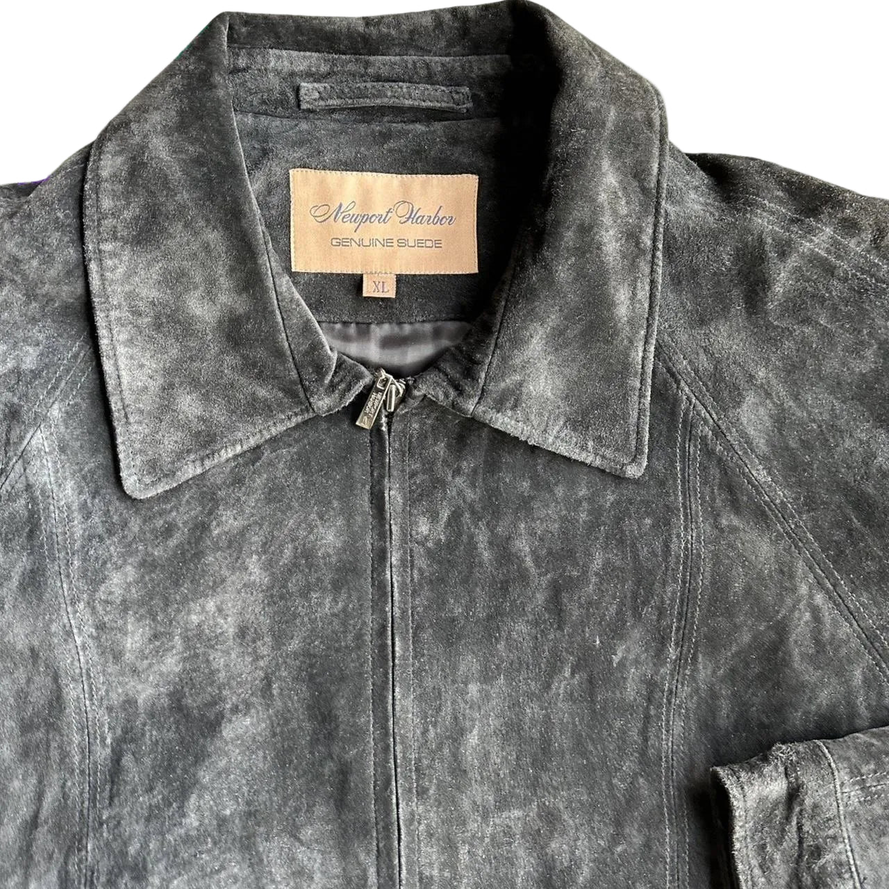 Vintage Newport Harbor Men's Classic Black Suede Jacket - XL