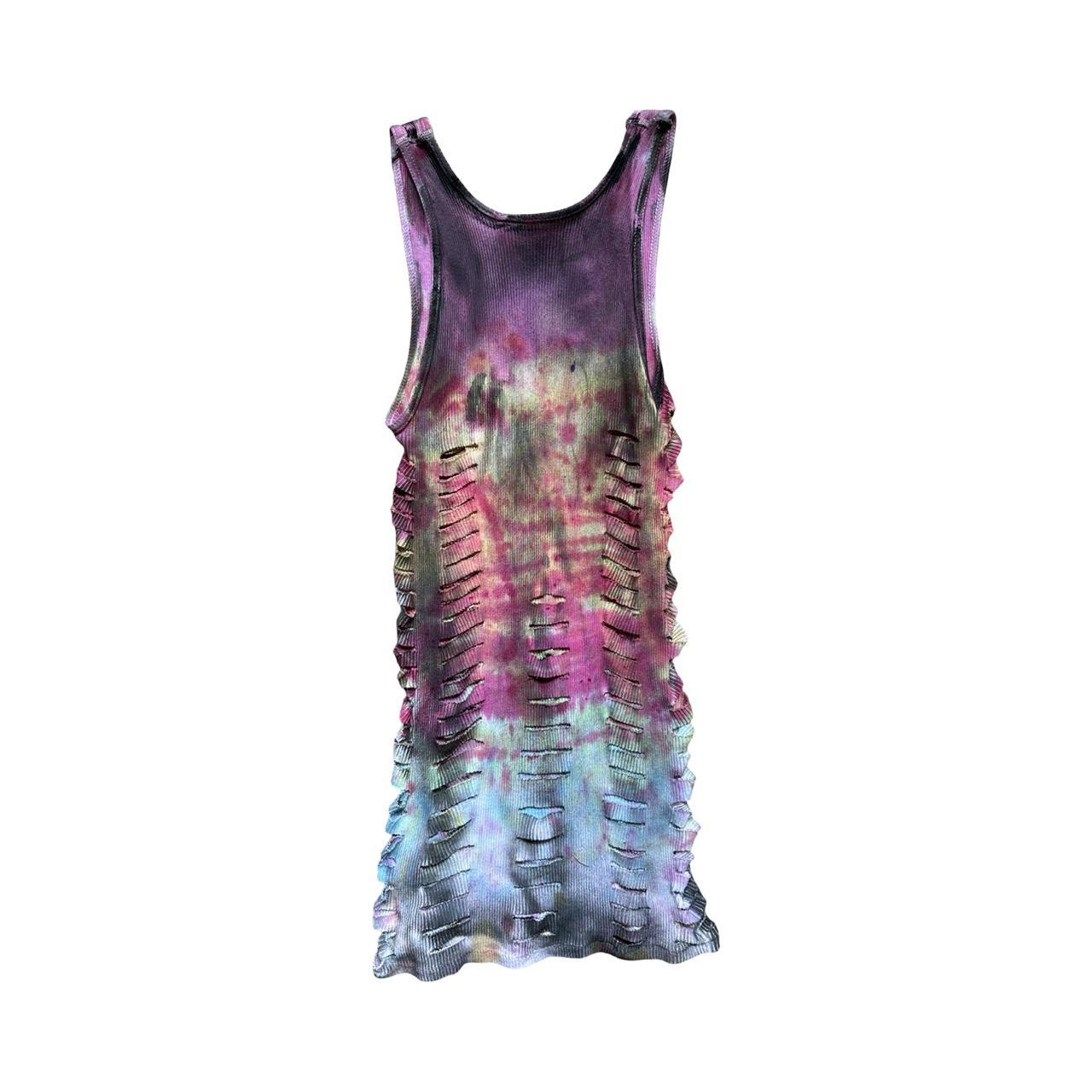 ASTROBOI* x Hanes 'Skies' Pink/Blue Tie Dye Print Tank Top - back