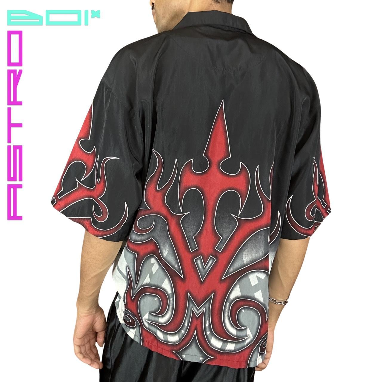 VINTAGE BLACK GOTHIC FLEUR DE LIS SHIRT_ XXL
