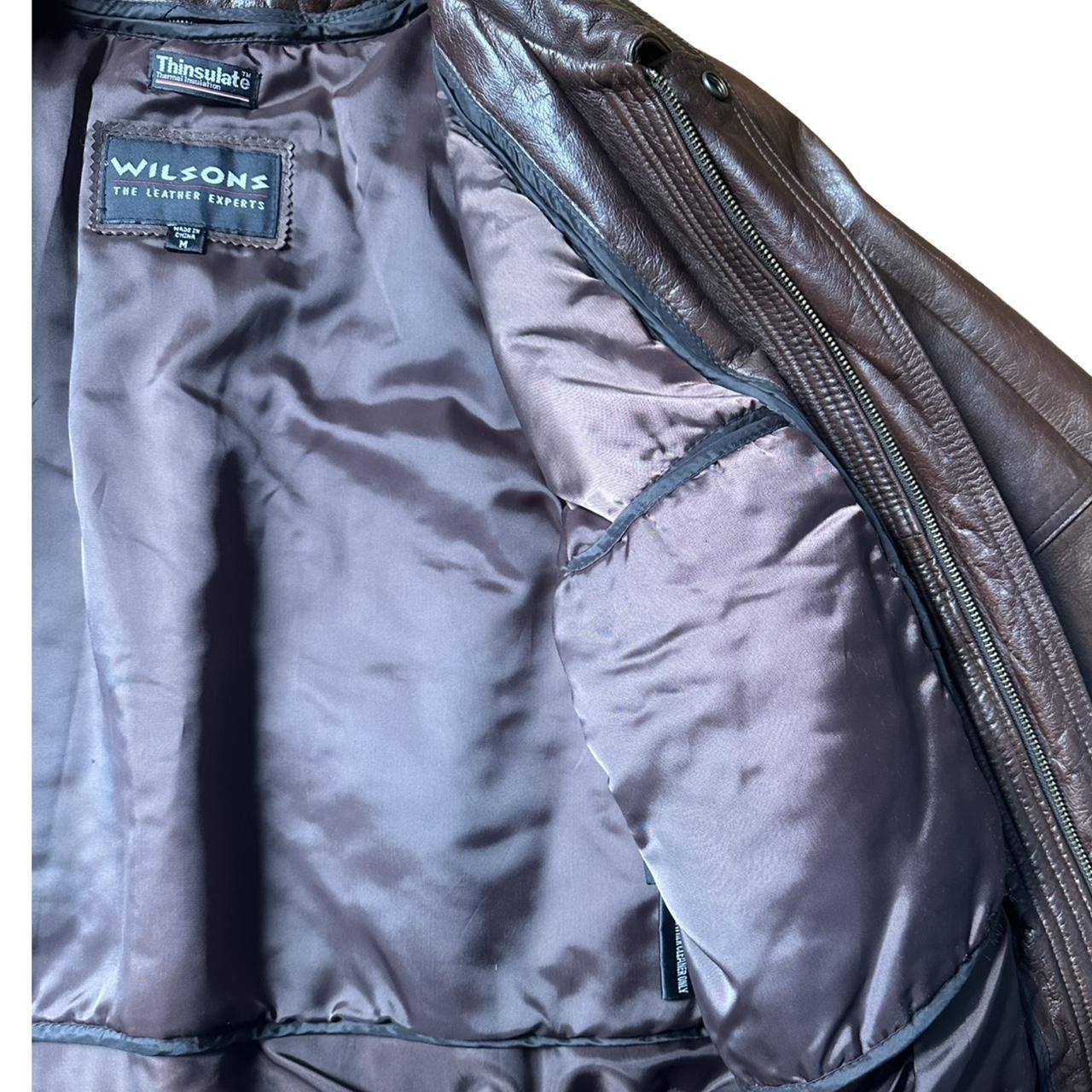 Wilson's Leather Brown Retro Bomber Jacket - Medium, interior