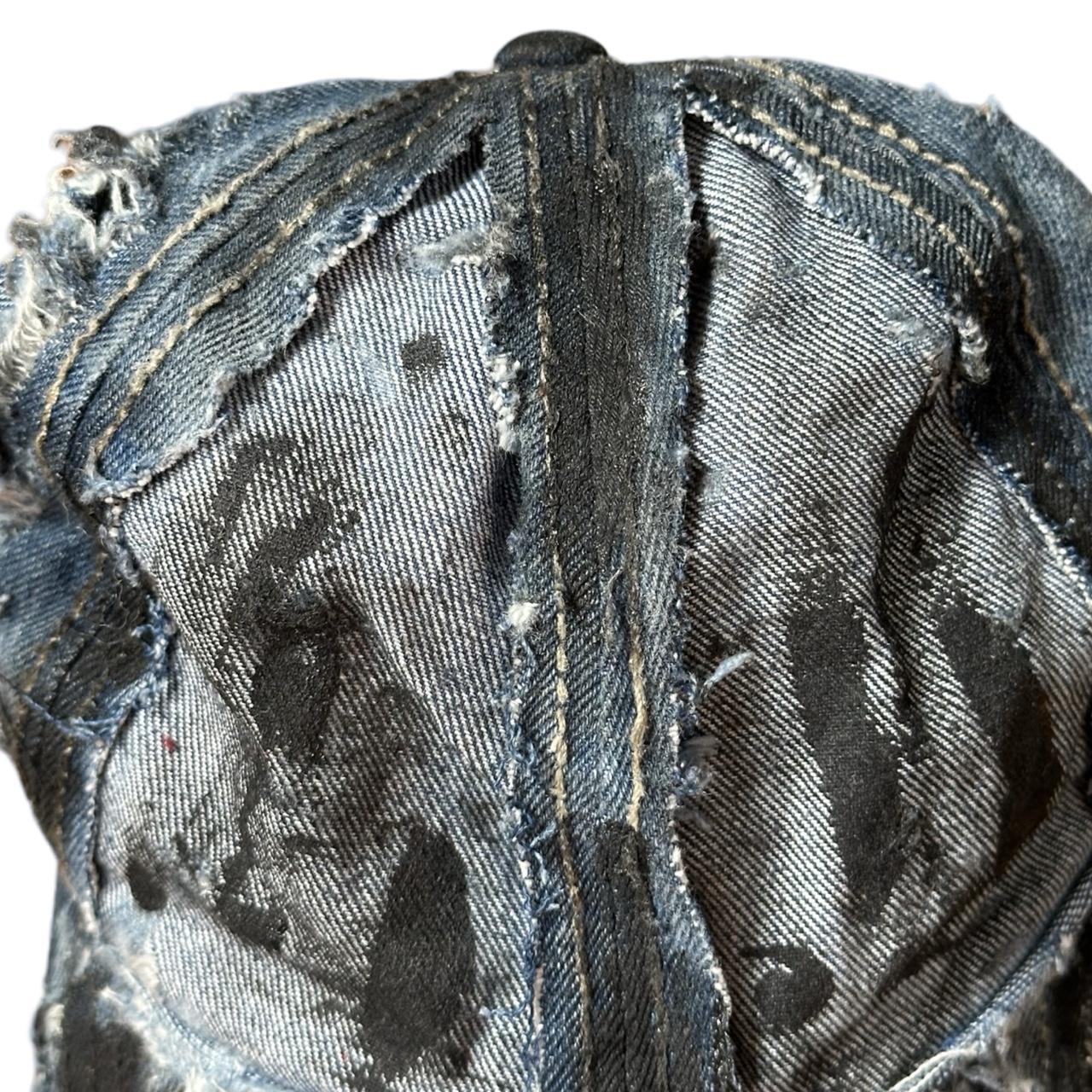 ASTROBOI* 'Denim Punk' Blue Distressed Hat, flat details