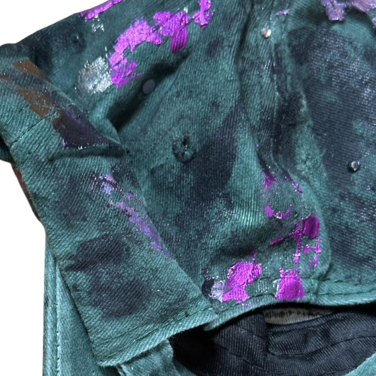 ASTROBOI* 'Paint Slab' Green/Black Distressed Resin Dad Hat - back