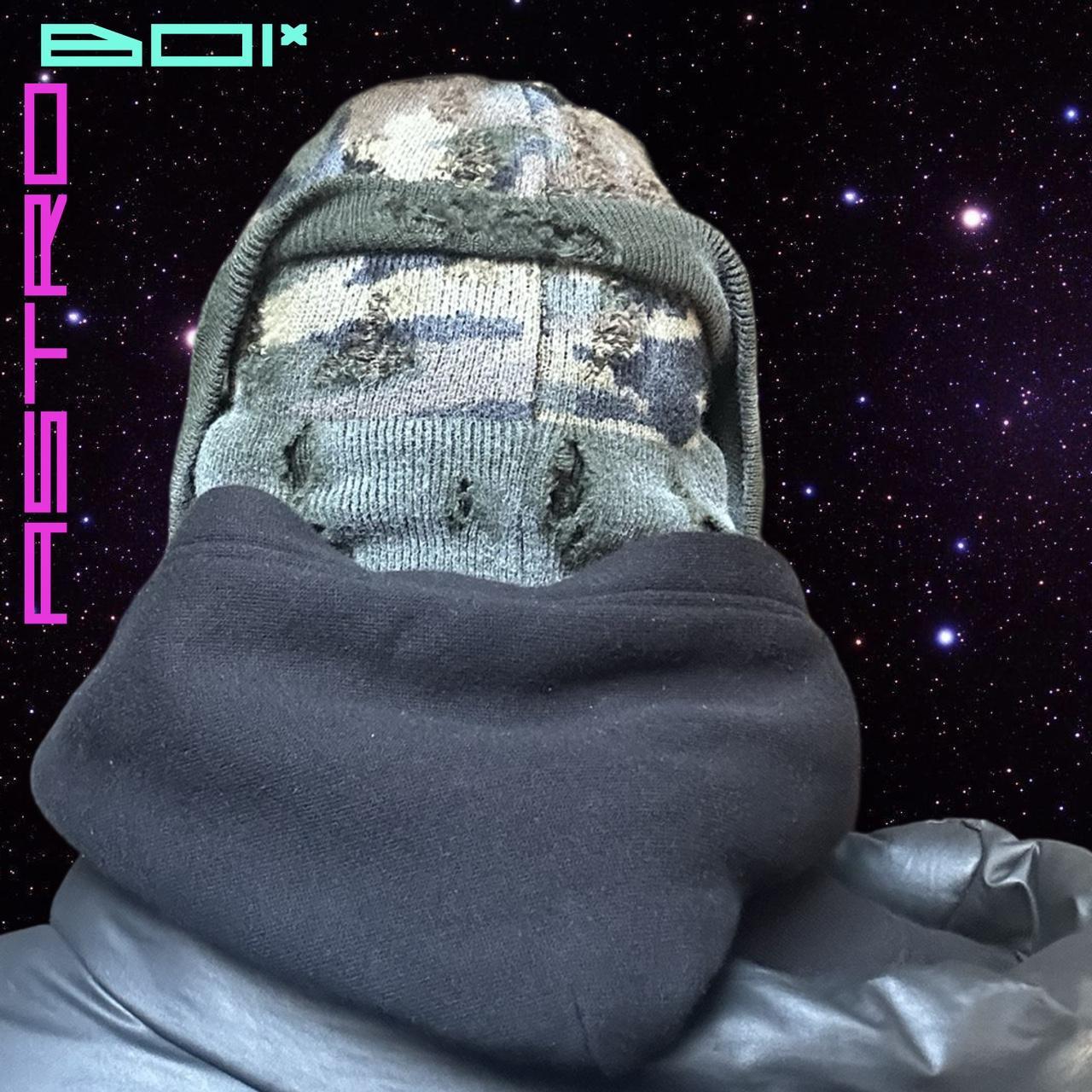 ASTROBOI* Distressed Green Camouflage Beanie Cap