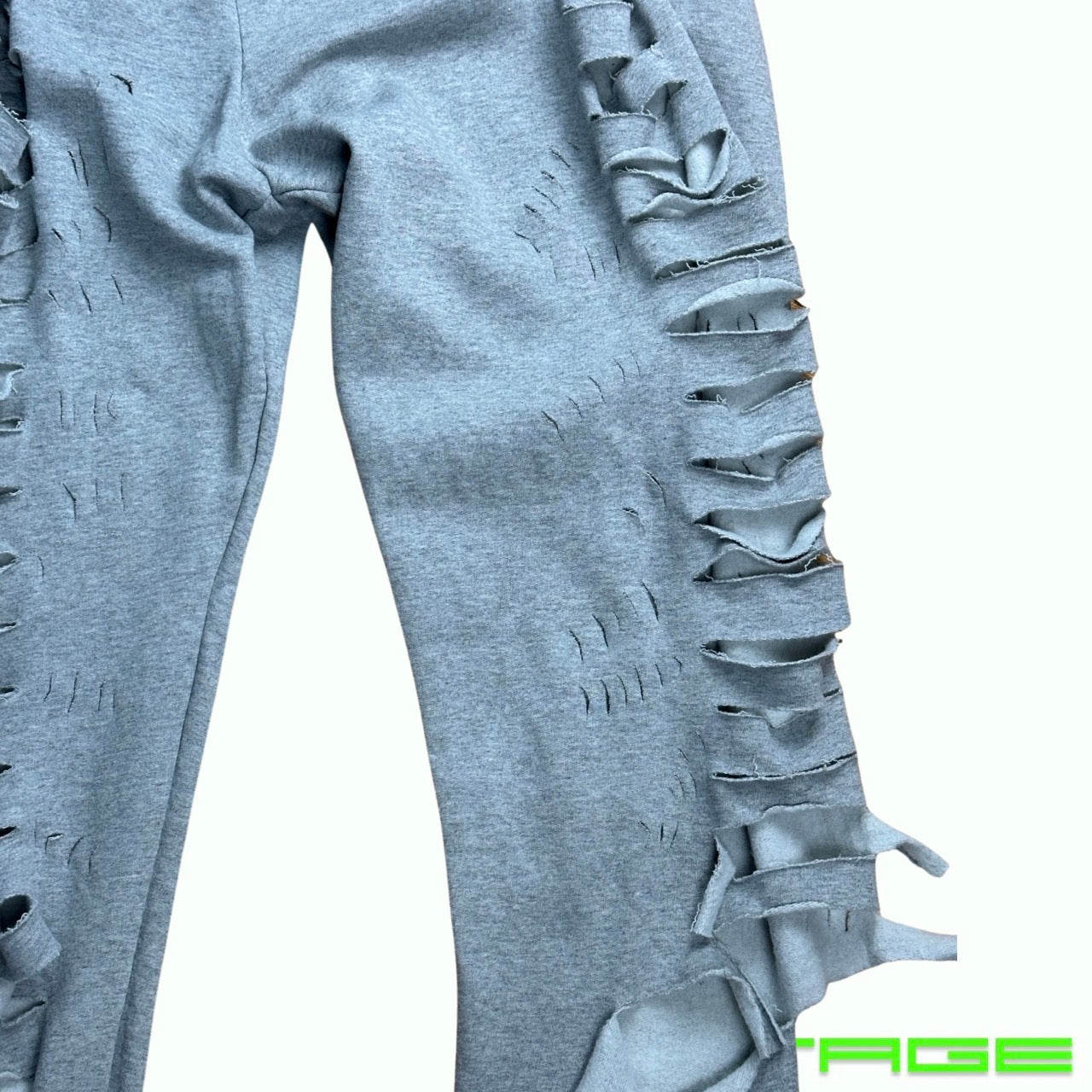 ASTROBOI* GREY TATTERED BAGGY SWEATPANTS_3XL
