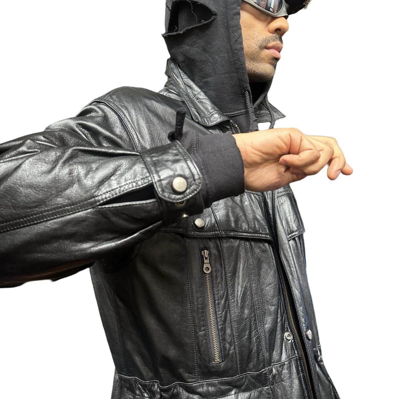 Vintage Global Identity Black Retro Aviation Leather Jacket - Medium