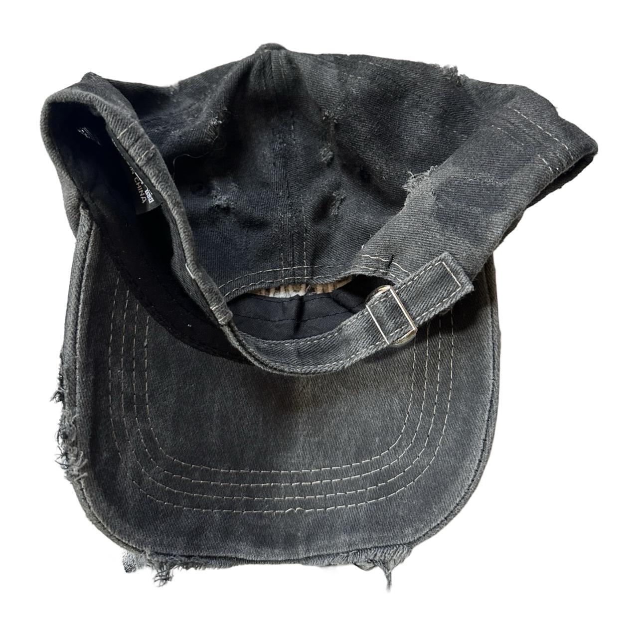ASTROBOI* Brooklyn 'Gold Brick' Rhinestone Distressed Black Hat - flat back