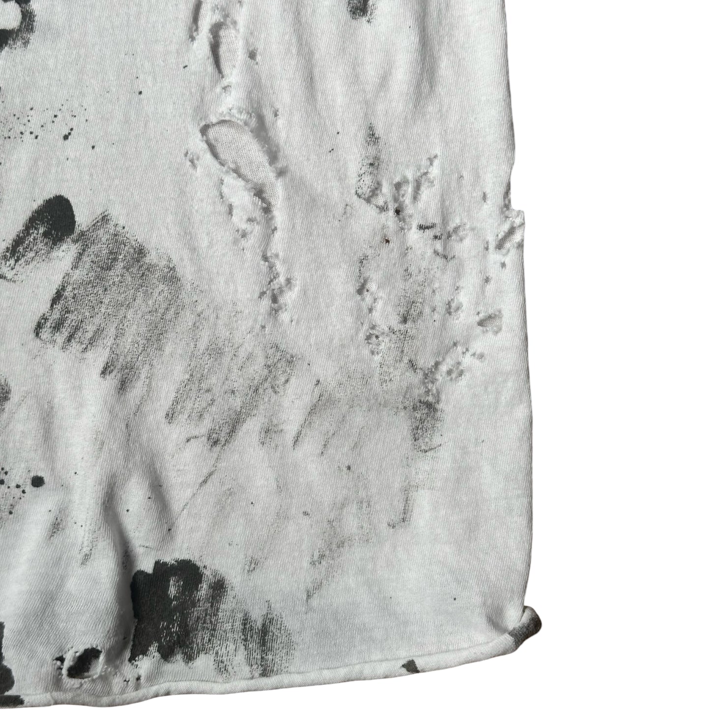 ASTROBOI* x Hanes White & Black Abstract Painted T-shirt – flat detail