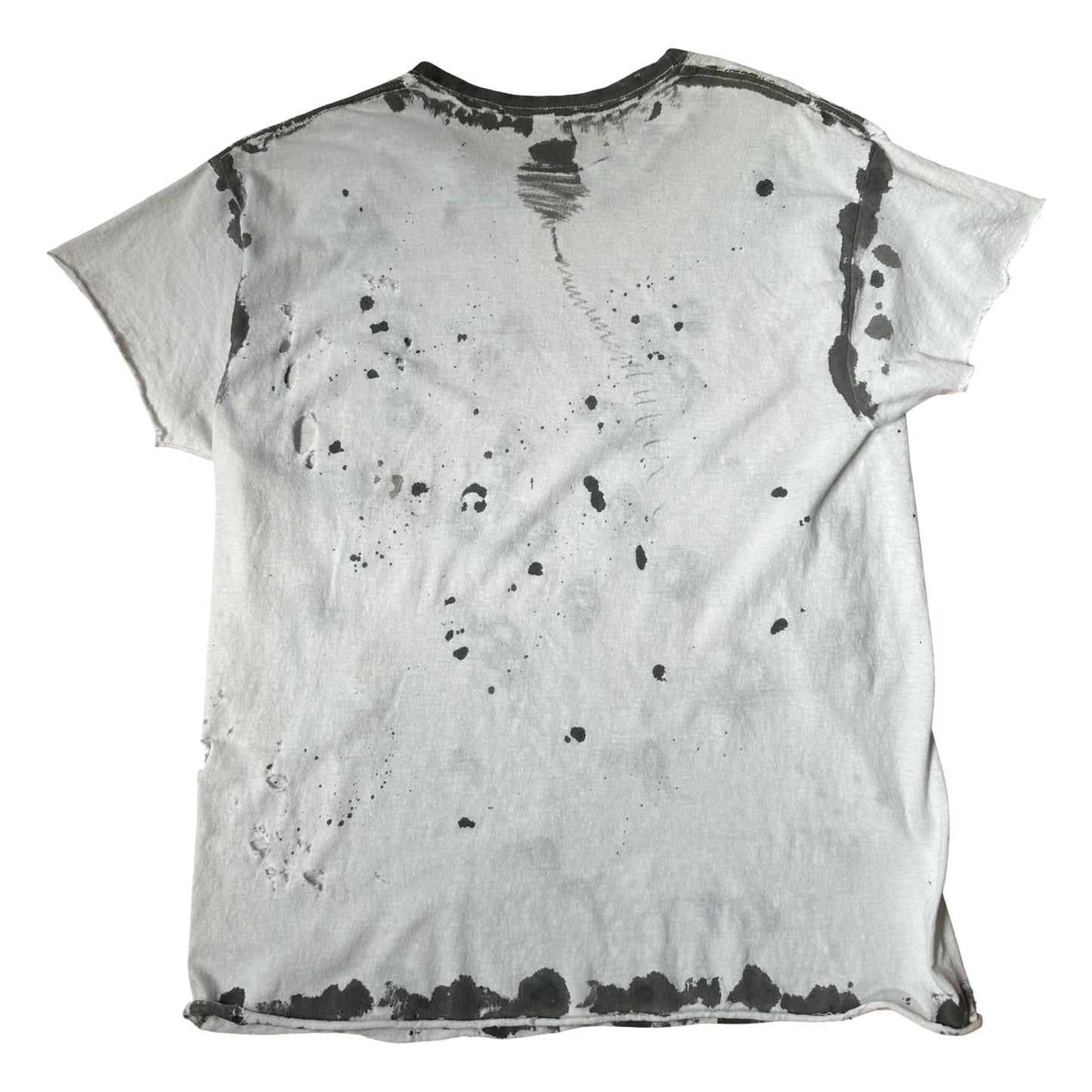 ASTROBOI* x Hanes White & Black Abstract Painted T-shirt – flat back