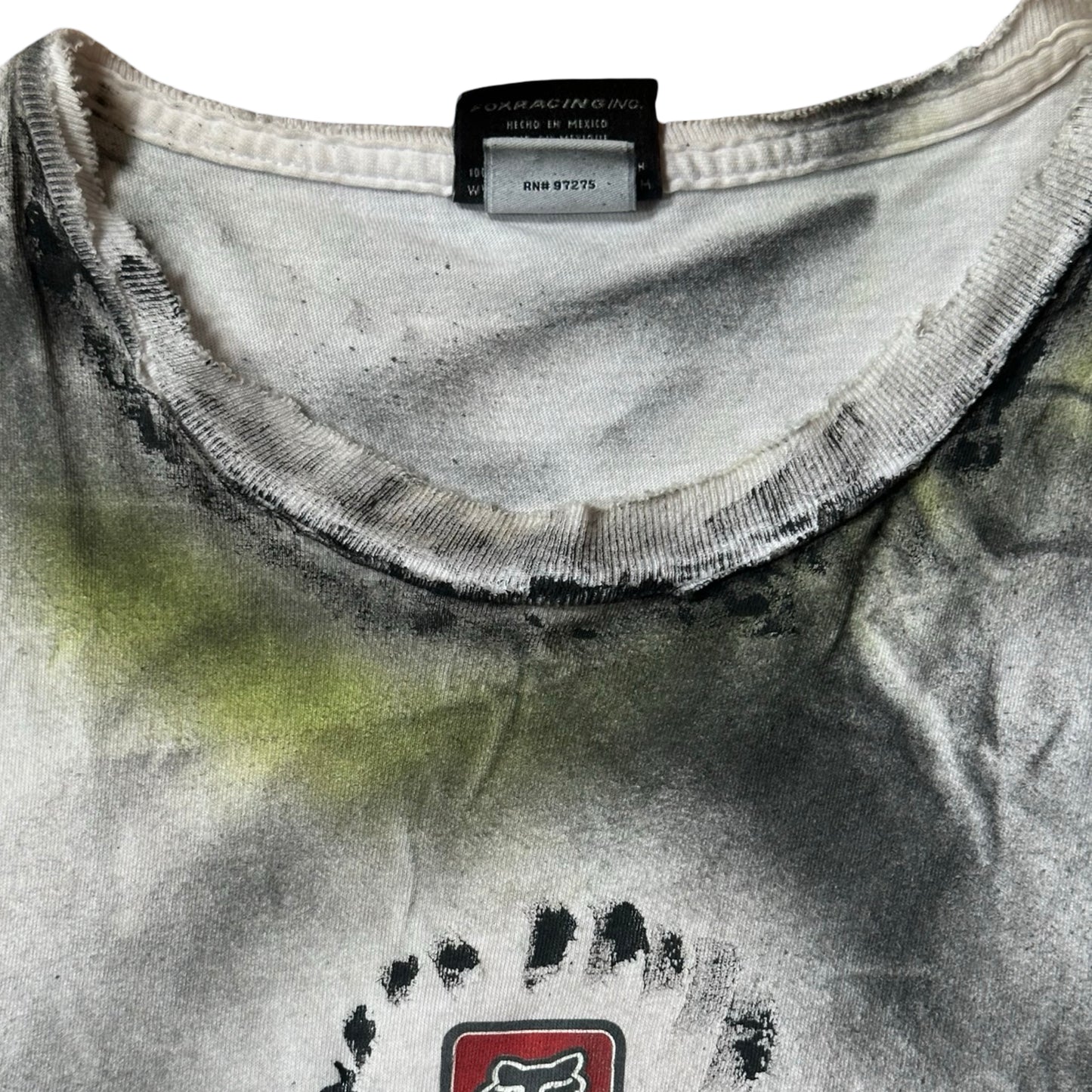 ASTROBOI* x Fox Racing White Motocross Airbrushed Tank Top – size