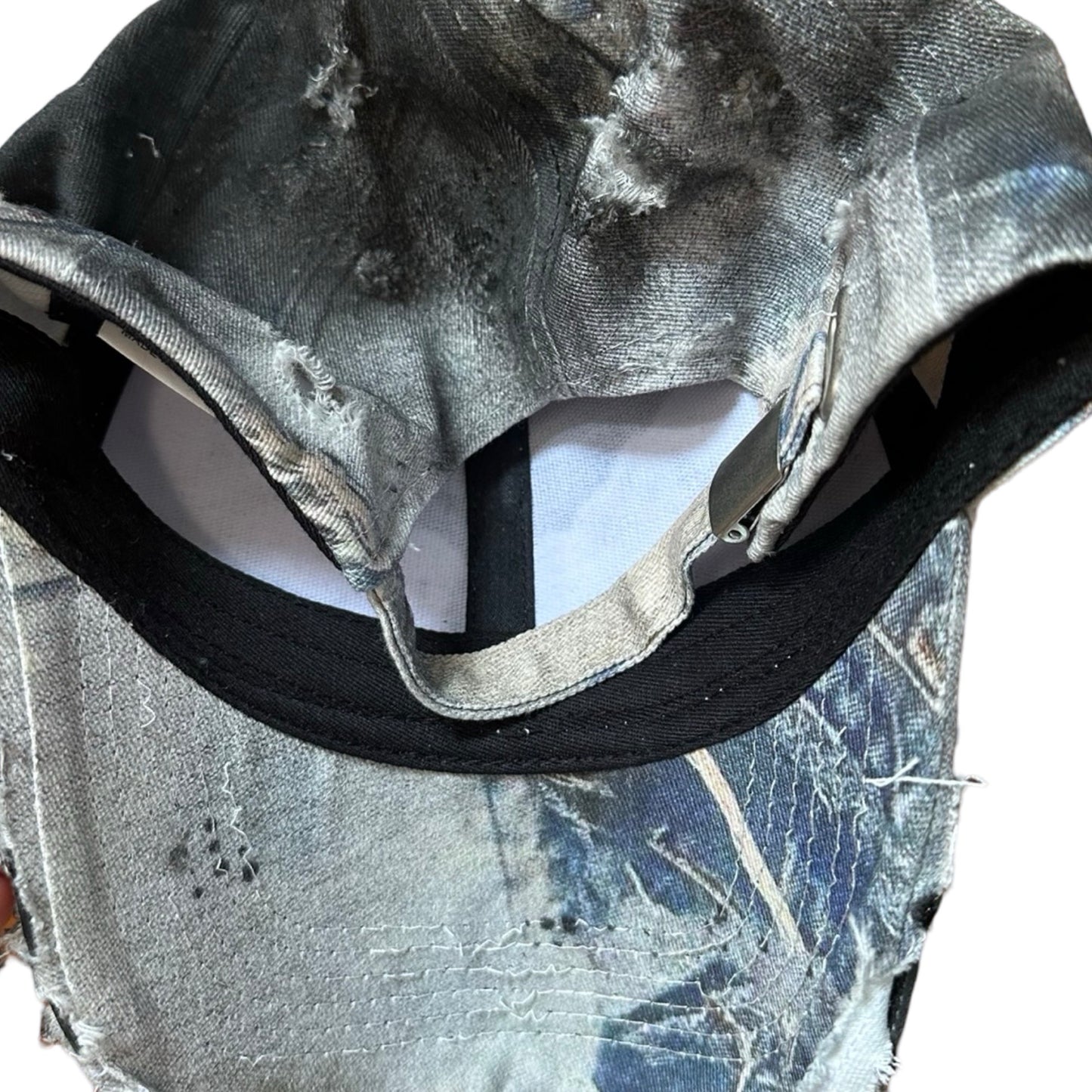 ASTROBOI 'Y's' Trompe L'oeil Denim Print Resin Hat, flat back
