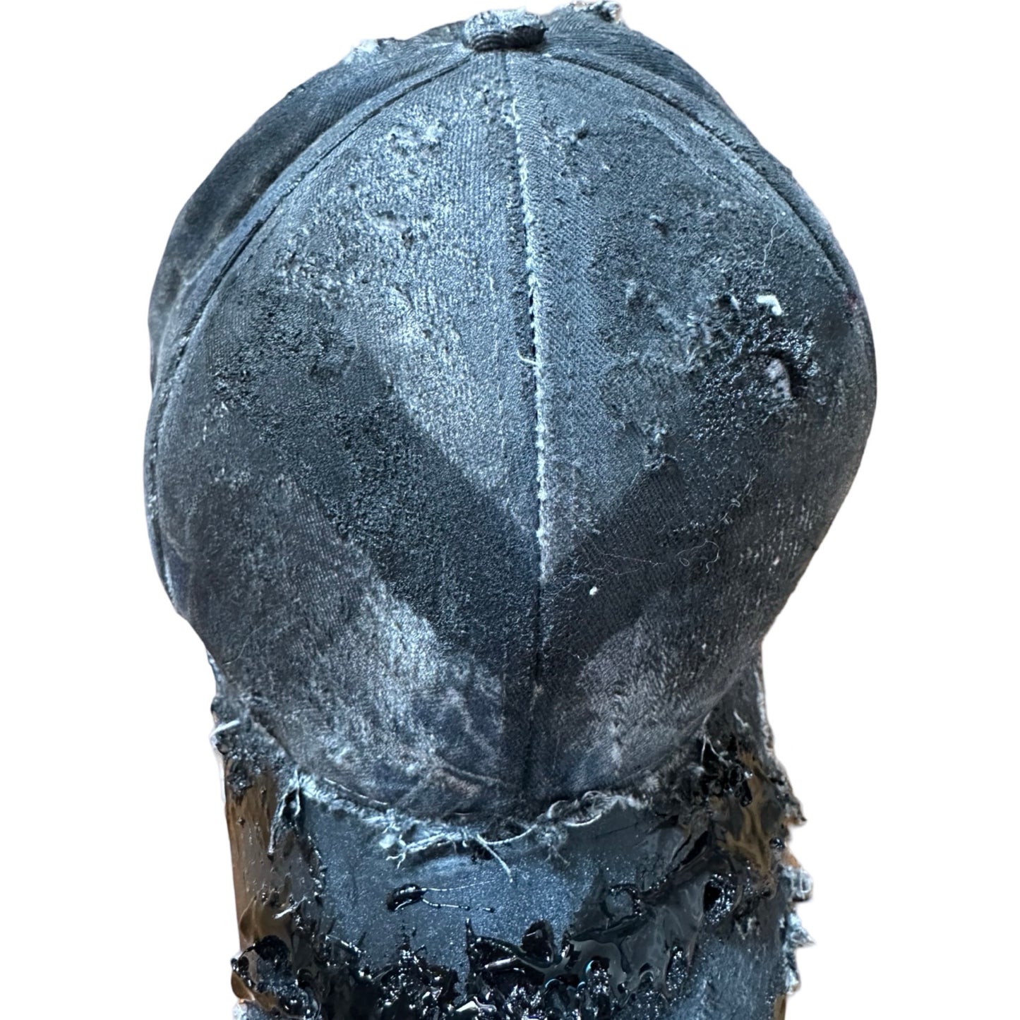 ASTROBOI 'Y's' Trompe L'oeil Denim Print Resin Hat, top flat