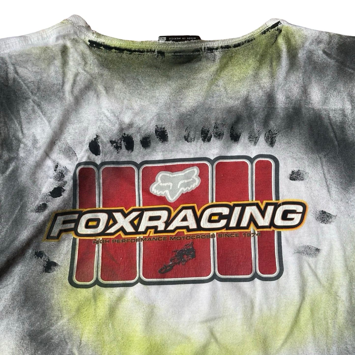 ASTROBOI* x Fox Racing White Motocross Airbrushed Tank Top – flat back logo