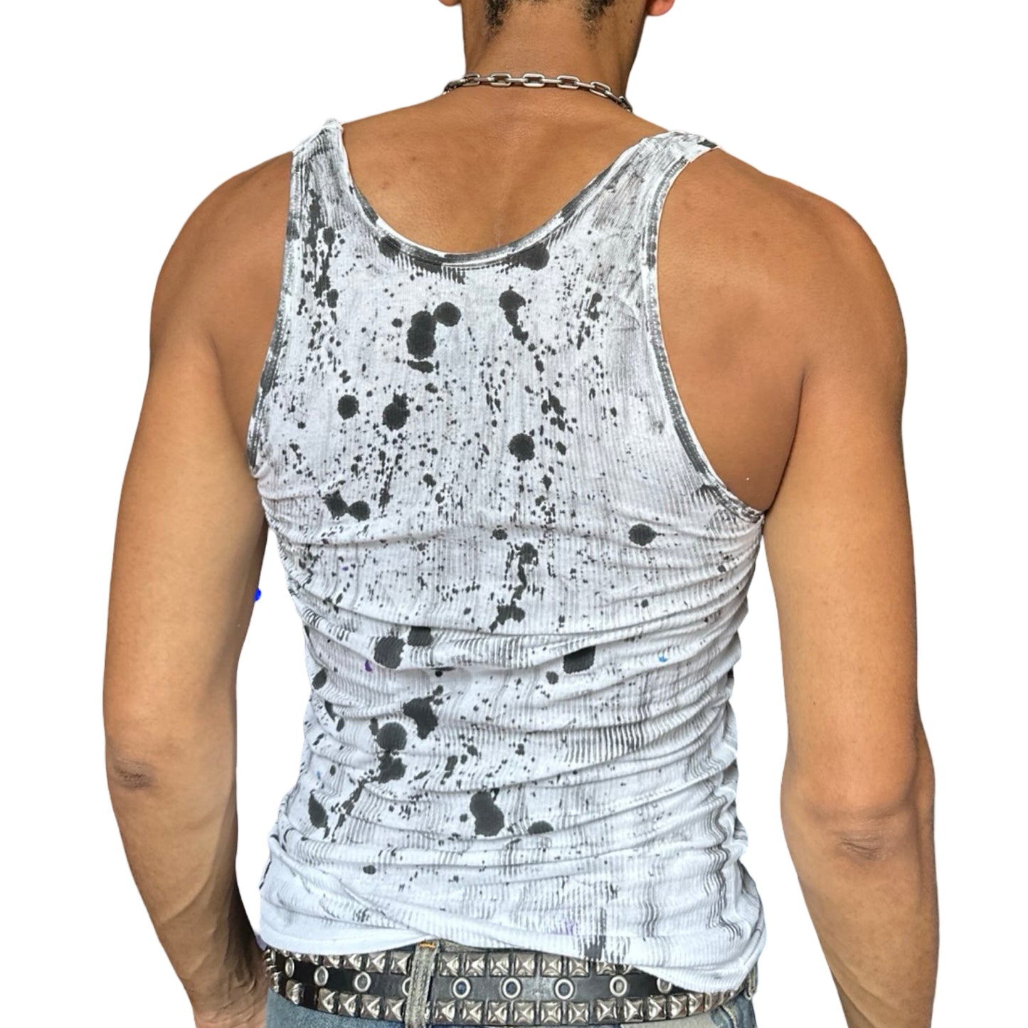 ASTROBOI* x Hanes 'Skies' White Graphic Print Tank Top - back
