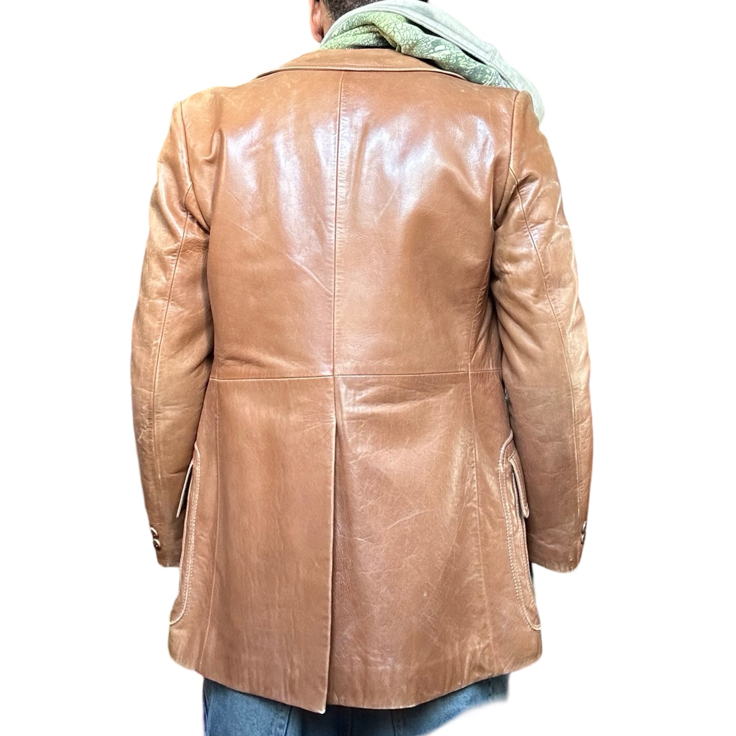 Vintage Trailmaster Brown/Camel Leather Blazer, back