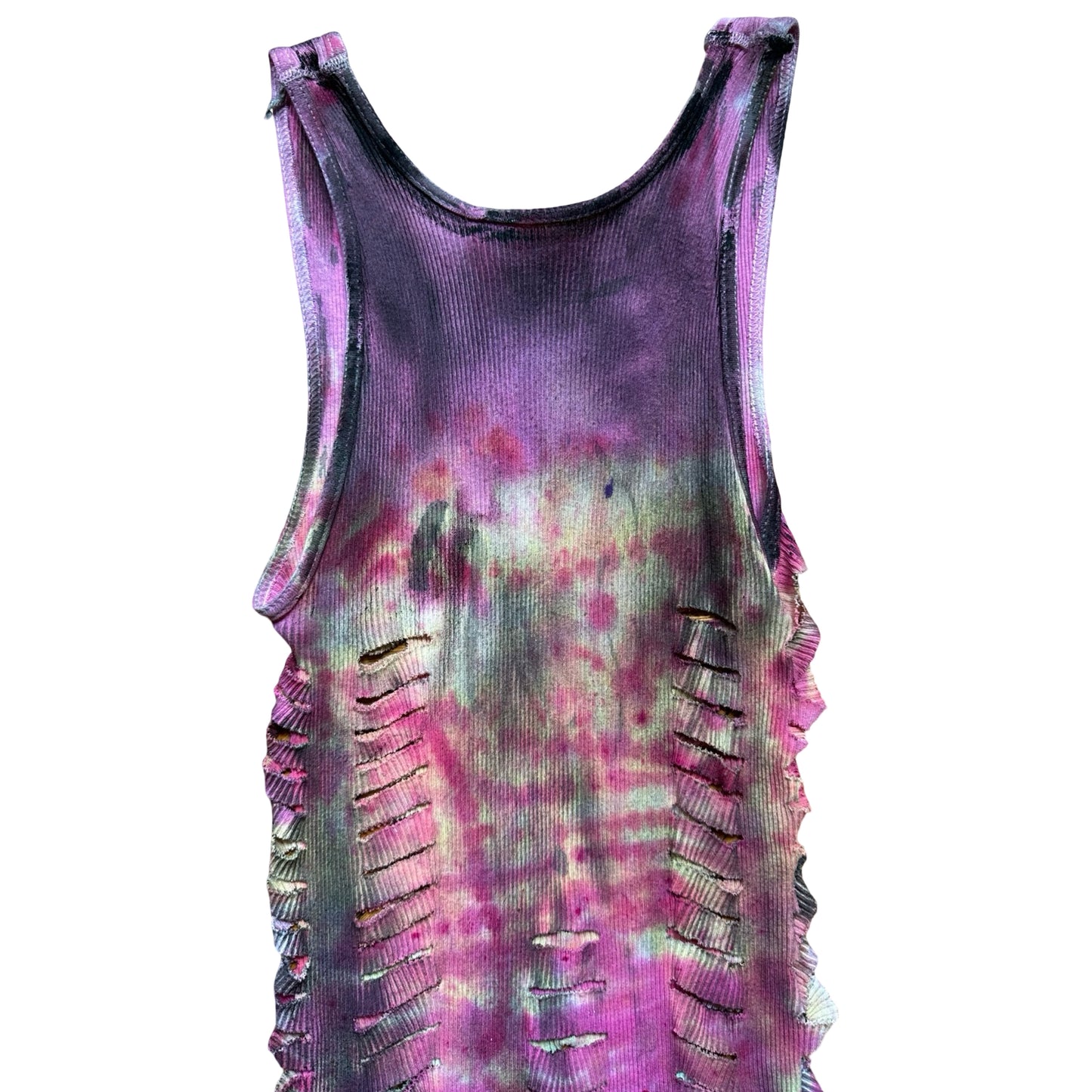 ASTROBOI* x Hanes 'Skies' Pink/Blue Tie Dye Print Tank Top - flat back detail