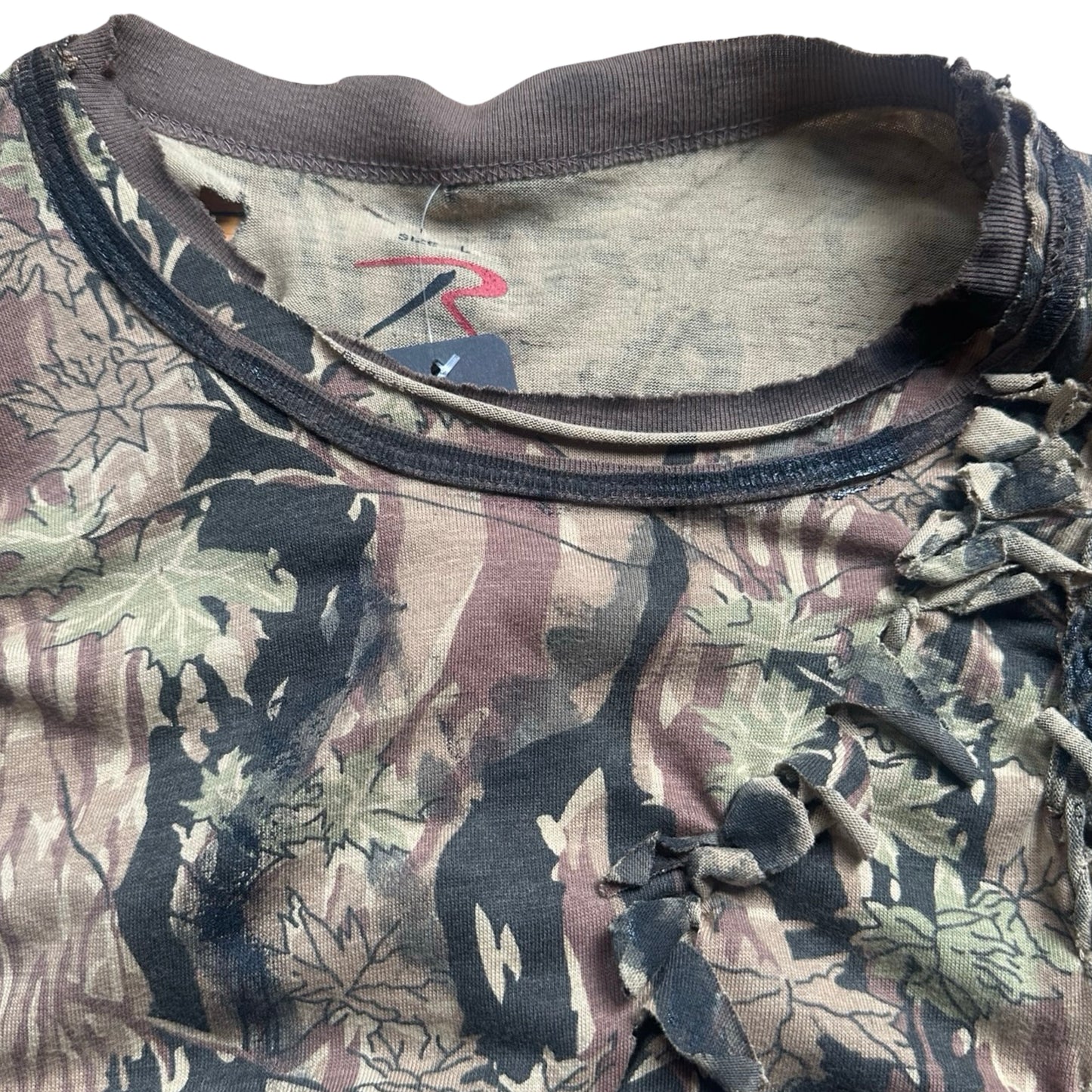ASTROBOI* Tan Real Tree Camo Braided Twist T-Shirt – flat label