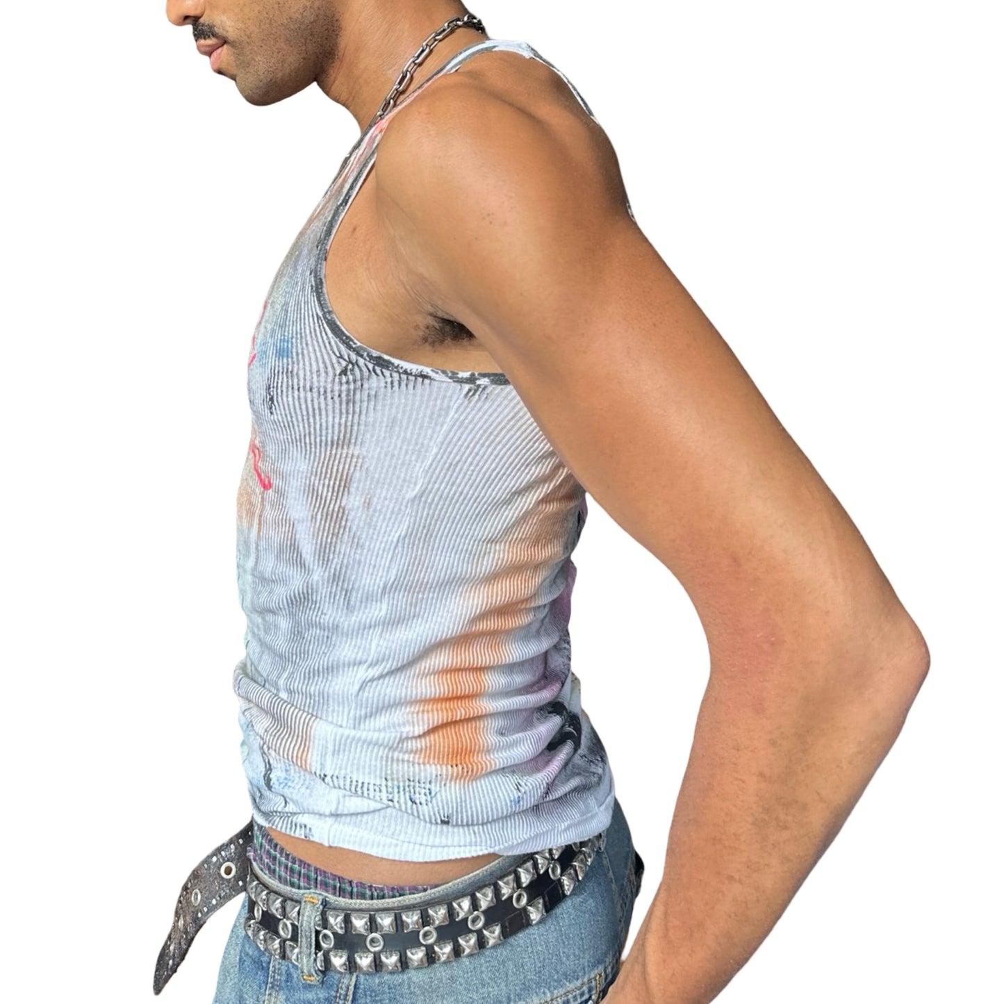 ASTROBOI* x Hanes 'HEAVEN' White Graphic Print Tank Top - left