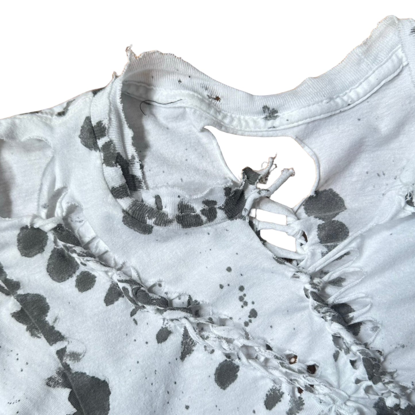 ASTROBOI* x Gildan '1001' White Braided Twist T-shirt - flat detail 3