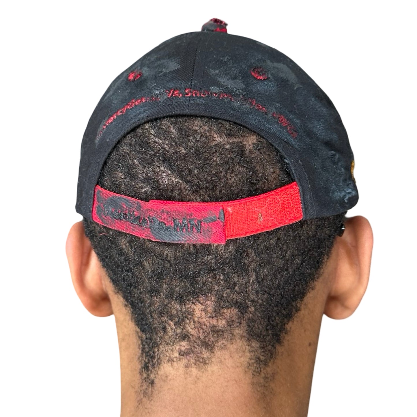 ASTROBOI* x Kawasaki 'Kink' Black Pierced Distressed Hat - back
