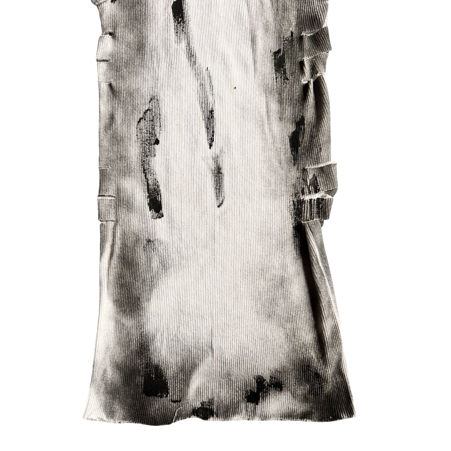 ASTROBOI* x Hanes 'Hero' White Ribbed Black Graphic Print Tank Top - flay back bottom