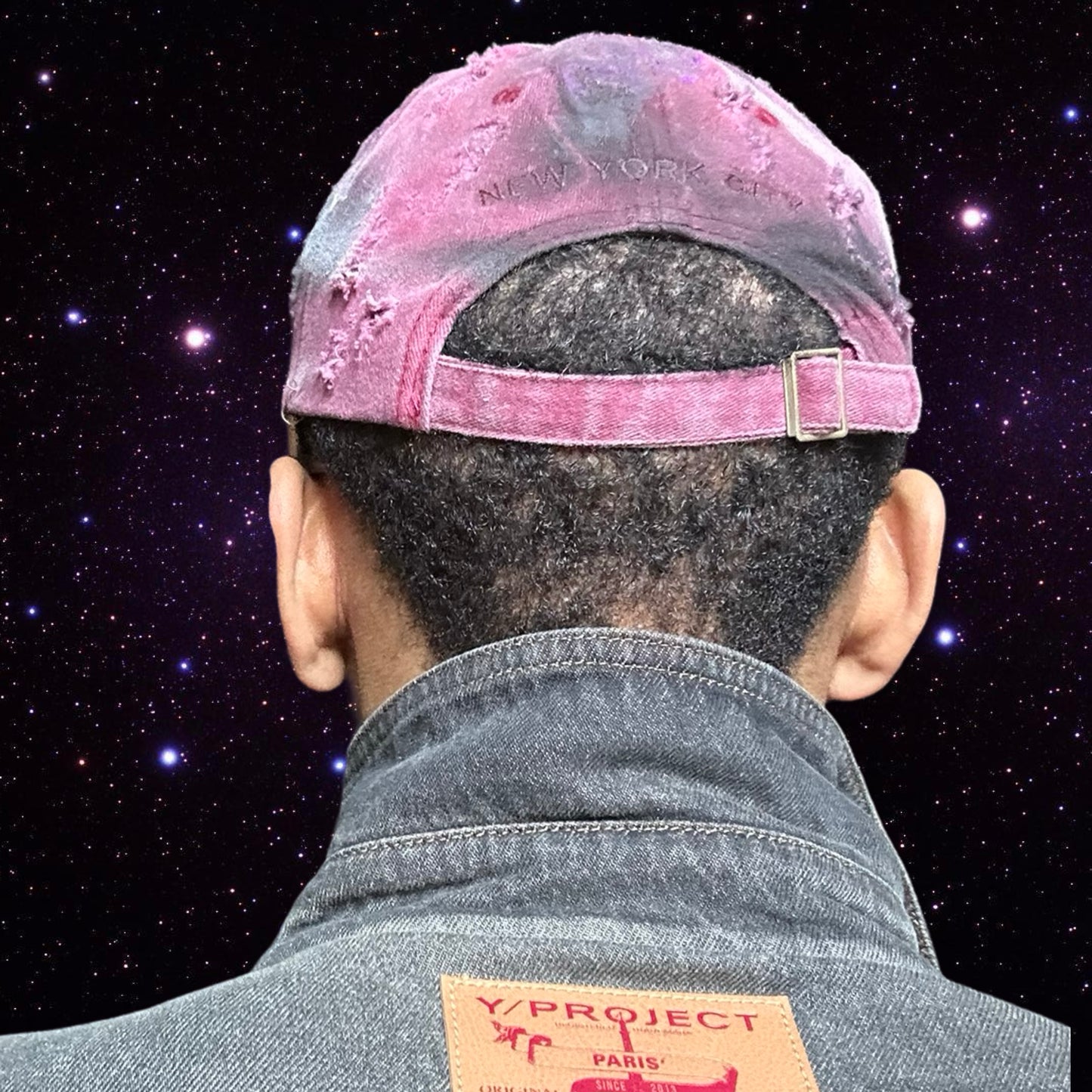 ASTROBOI* 'Burn Out' Red New York Pierced Distressed Hat