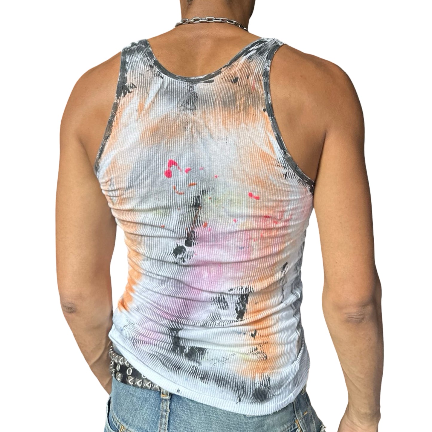 ASTROBOI* x Hanes 'HEAVEN' White Graphic Print Tank Top - back