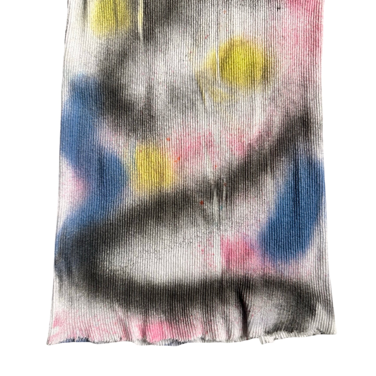 ASTROBOI* x Hanes 'HEAVEN' White Ribbed Pink/Yellow/Black/Blue Graphic Print Tank Top – flat back bottom