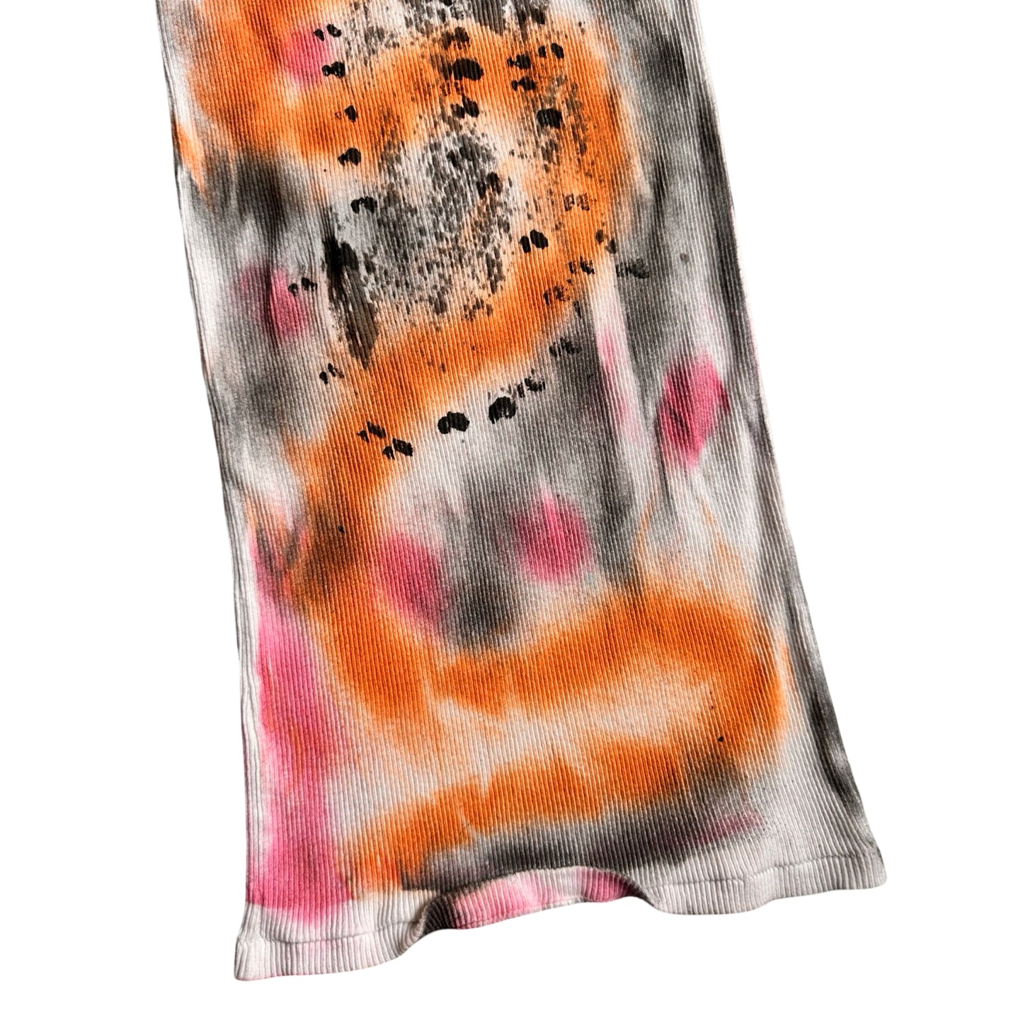 ASTROBOI* x Hanes 'Mars' White Ribbed Pink/Orange/Black Graphic Print Tank Top – flat front bottom