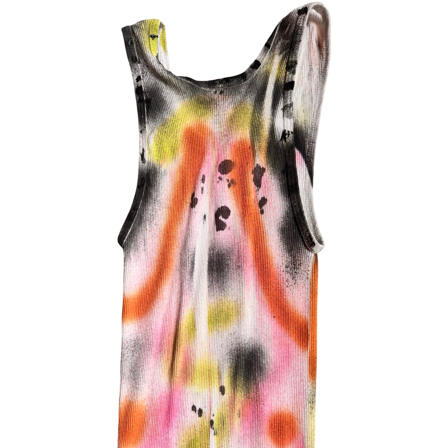 ASTROBOI x Hanes 'Flowers' White Ribbed Graphic Tank Top – flat back top