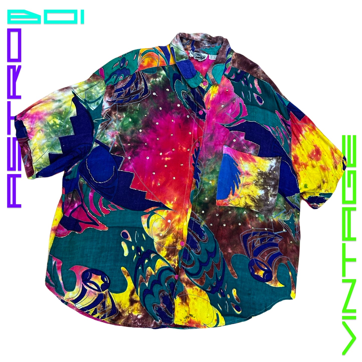 VINTAGE 90s TECHNICOLOR SEQUIN SHIRT