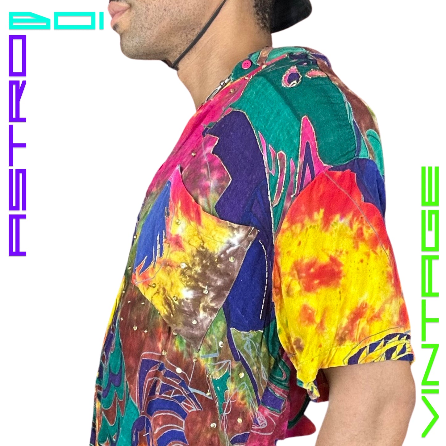 VINTAGE 90s TECHNICOLOR SEQUIN SHIRT