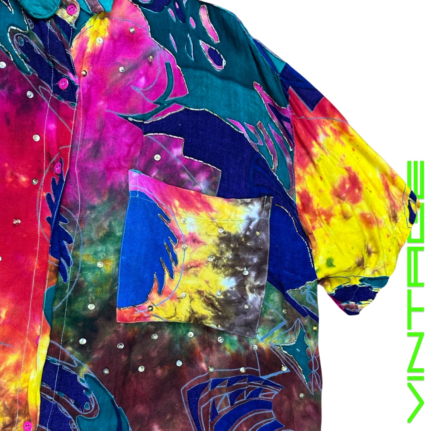 VINTAGE 90s TECHNICOLOR SEQUIN SHIRT