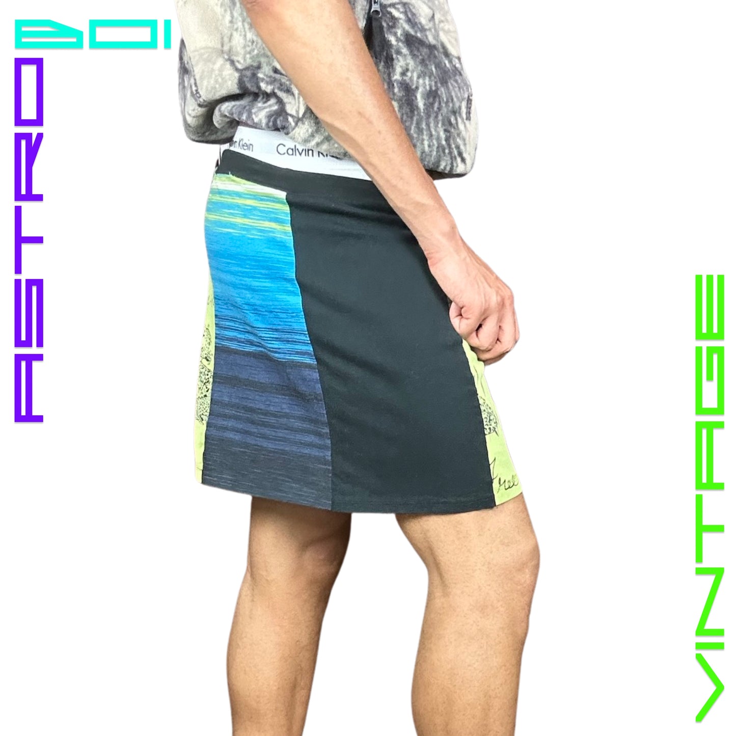 90s PANELED SAFARI SKIRT