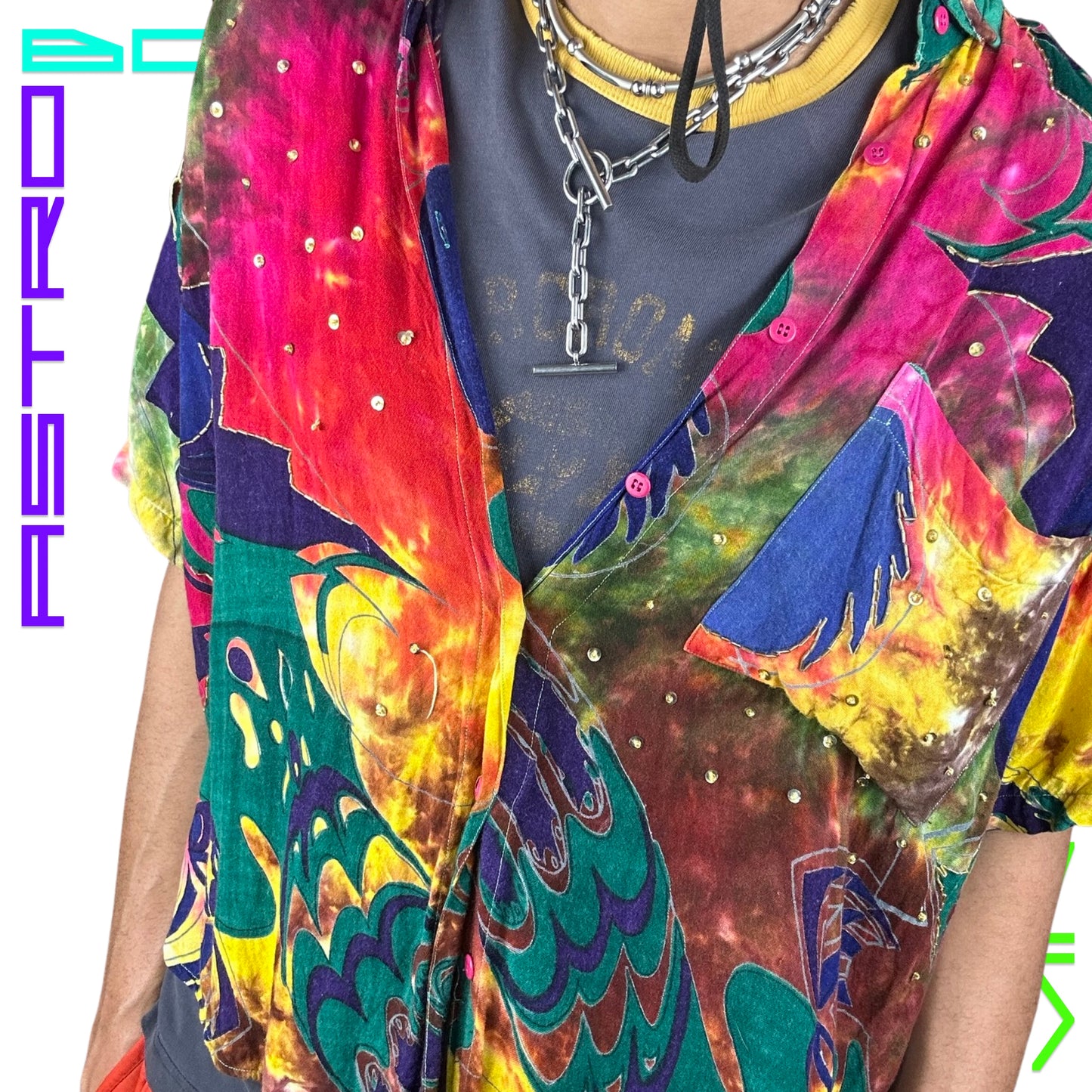VINTAGE 90s TECHNICOLOR SEQUIN SHIRT