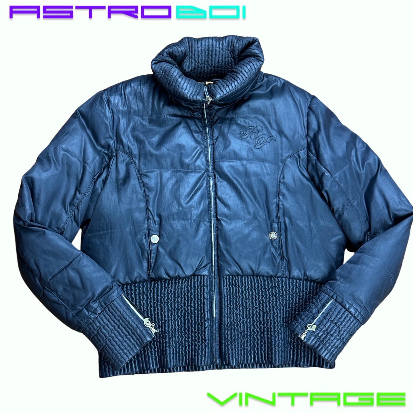 VINTAGE BABY PHAT BLACK MATTE NYLON BOMBER